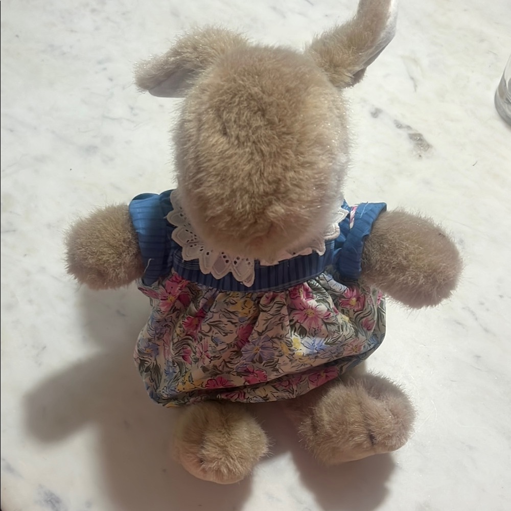 Floral Dress Plush Bunny